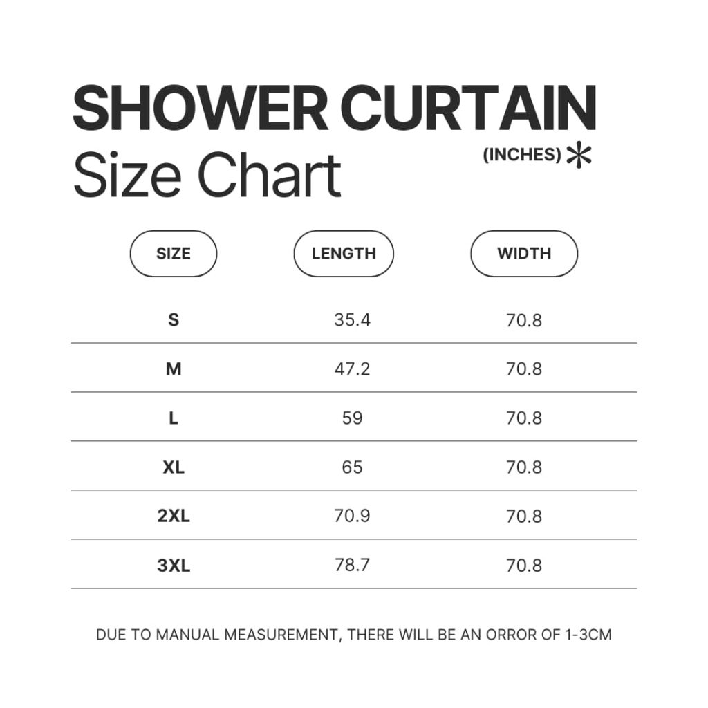 Shower Curtain Size Chart - Black Clover Shop