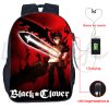 16 Inch Black Clover Usb Charging Backpack Students Anime Backpacks Waterproof Boys School Bags Mochila Teenager 2 - Black Clover Shop