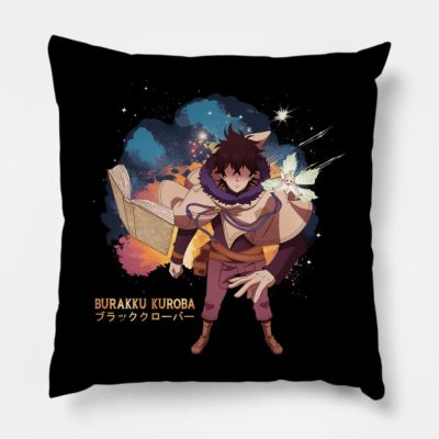 Vintage Photographic Action Manga Graphic Picture Throw Pillow Official Black Clover Merch