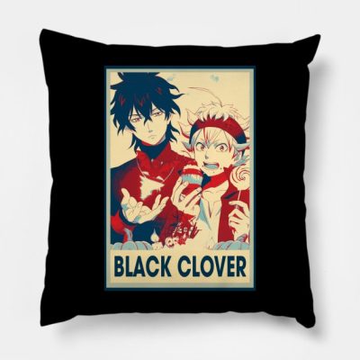 Classic Retro Black Funny Gift Throw Pillow Official Black Clover Merch