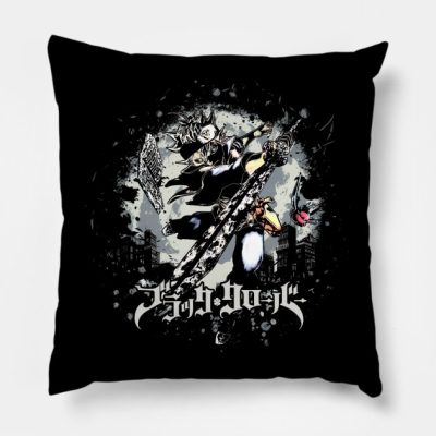 Graphic Action Manga Lover Gifts Throw Pillow Official Black Clover Merch