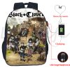 Black Clover Backpack Students Asuta Anime Bookbag Boys Waterproof Usb Charging School Bag 16 Inch Mochila 2 - Black Clover Shop