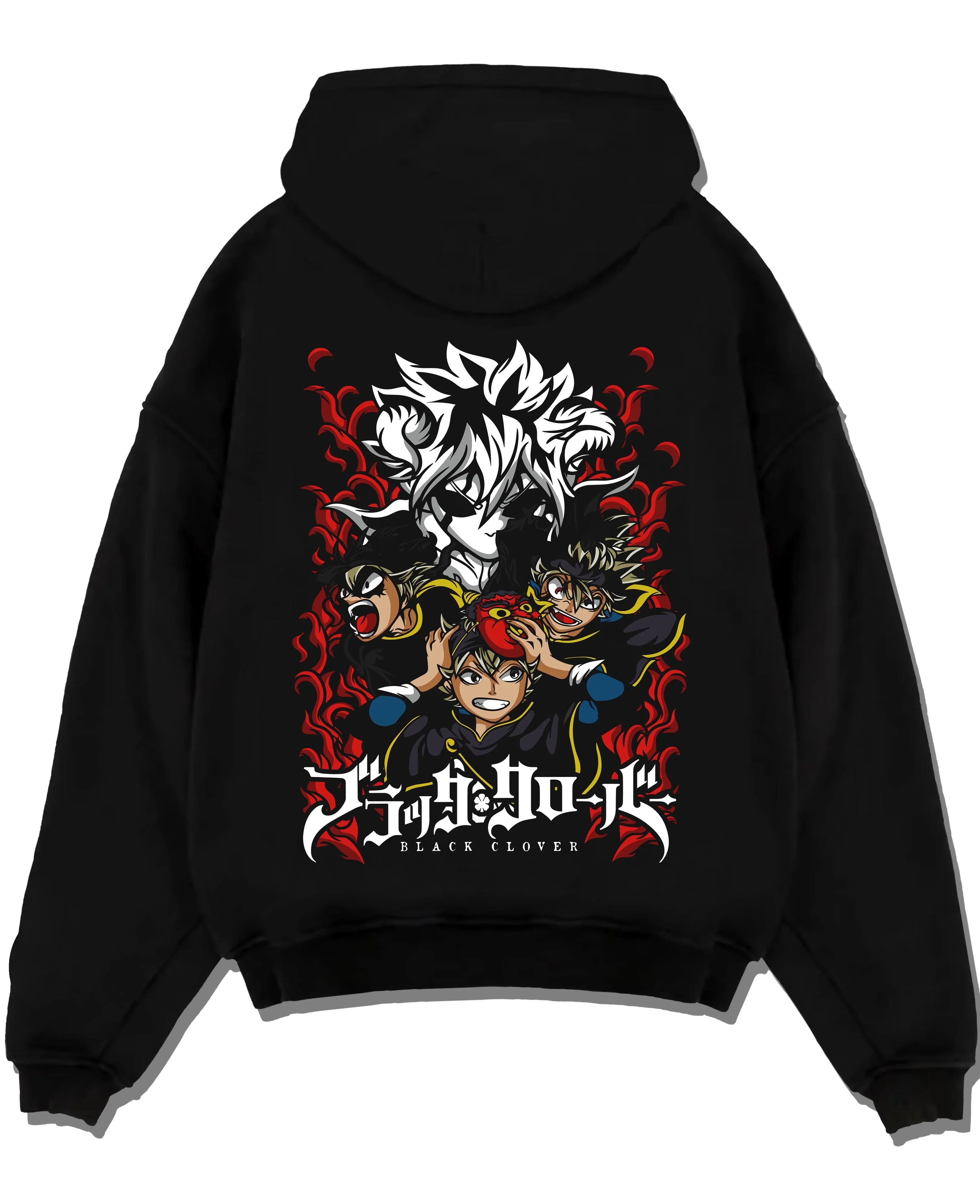 ASTACL A.black hoodie flat back design - Black Clover Shop