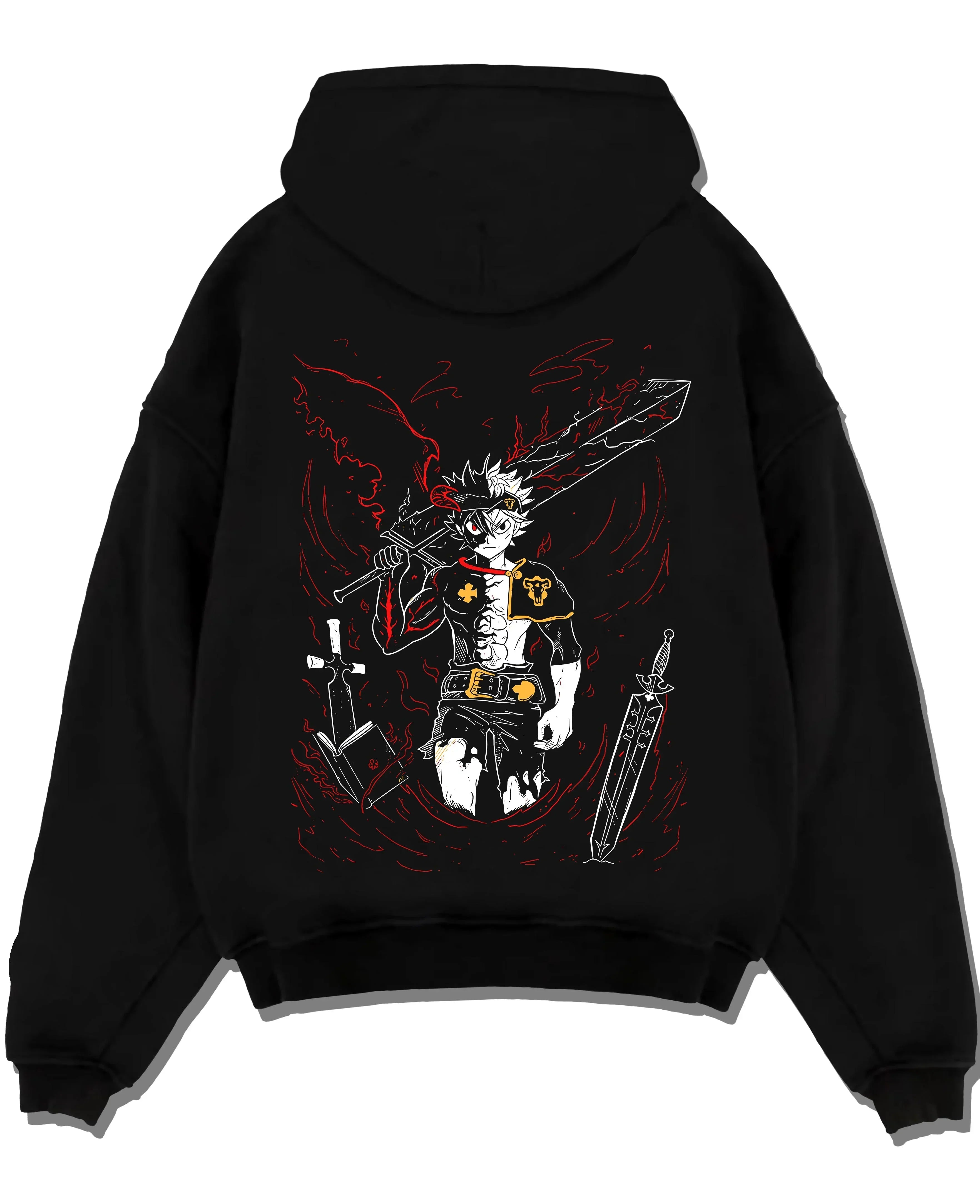ASTASWD A.black hoodie flat back design - Black Clover Shop