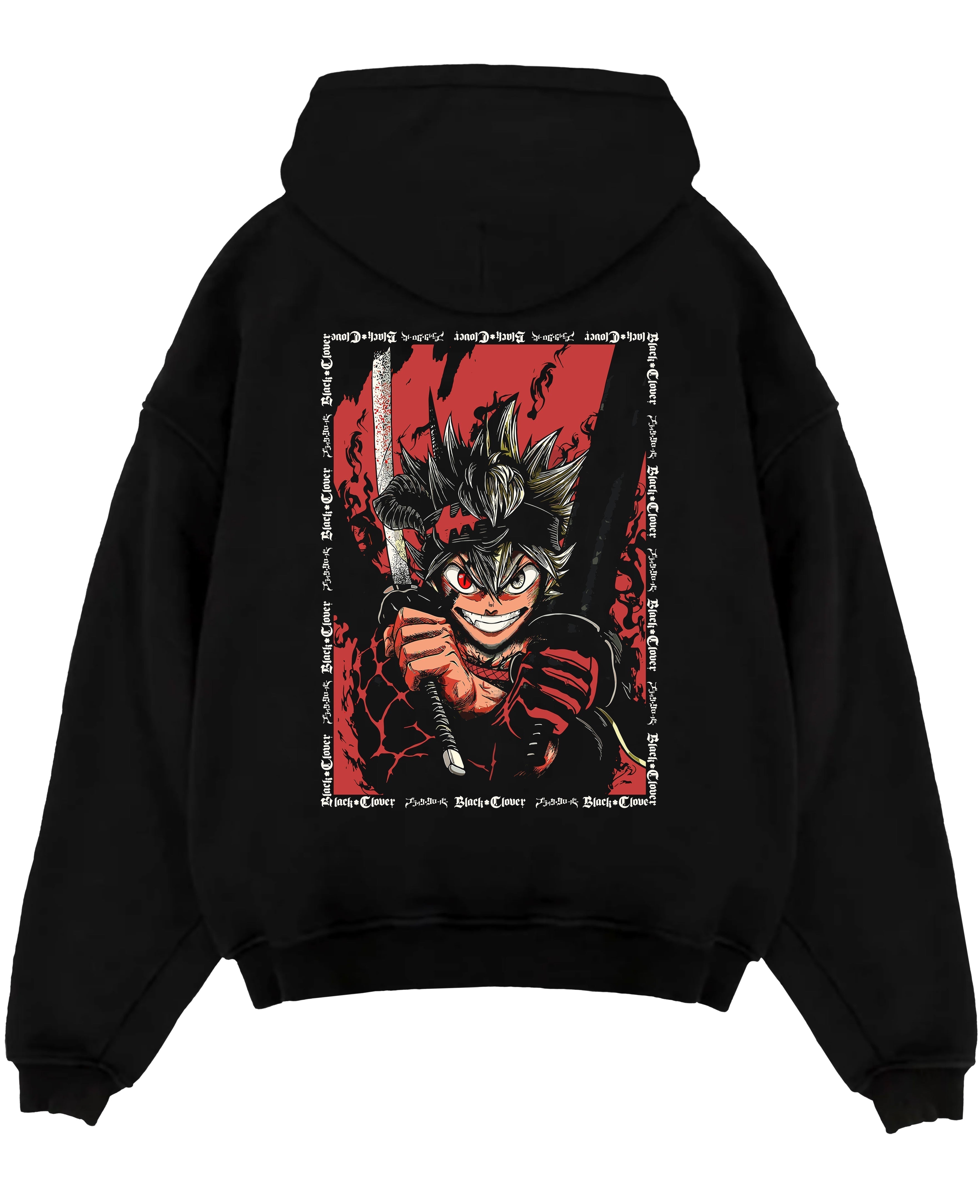 asta1 black clover black hoodie flat back design - Black Clover Shop
